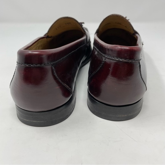 Cole Haan Burgundy Pinch Tassel Loafers Shoes 10.5 B - Picture 4 of 10
